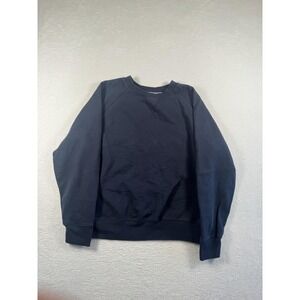 RicherPoorer Sweatshirt Mens Large Blue Fleece Crewneck Pullover Solid Casual